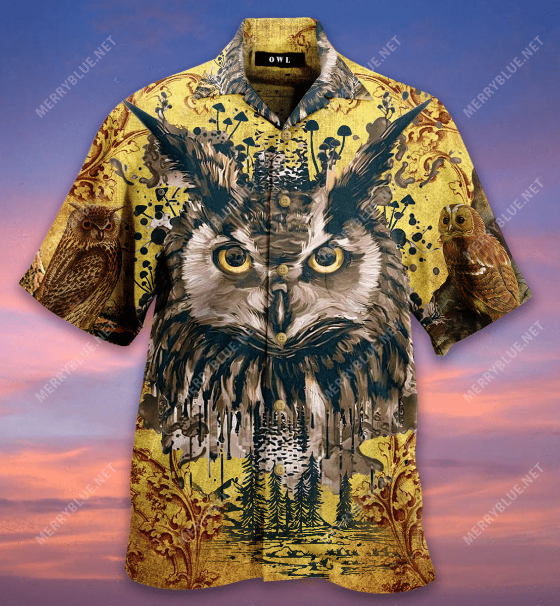 Amazing Vintage Owl Hawaiian Shirt