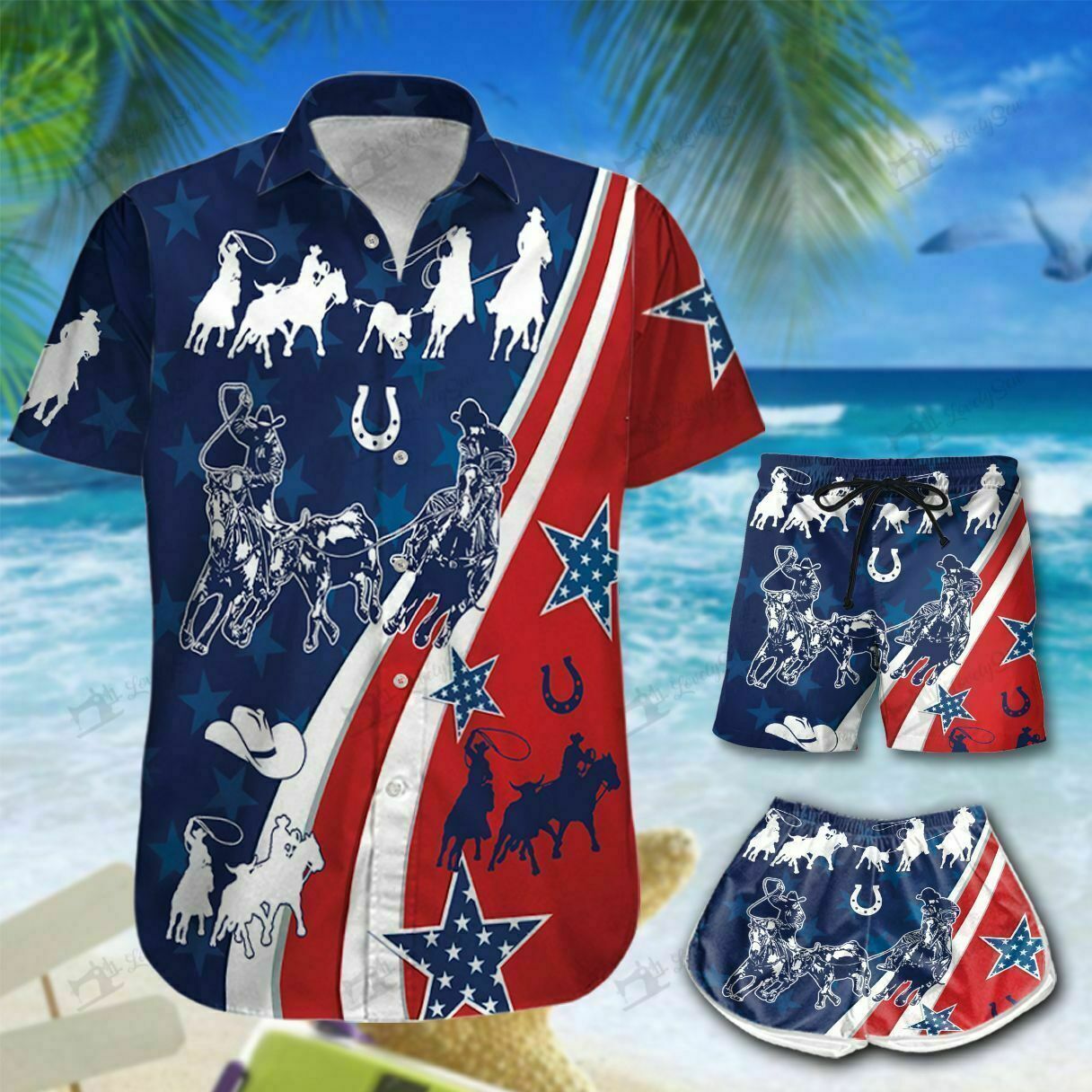 America Team Roping And Men Hawaiian Shirt