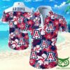 Arizona Wildcats Dark Blue And Red Floral Hawaiian Shirt