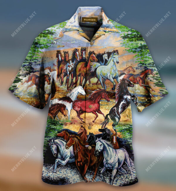 Awesome Wild Horses Hawaiian Shirt