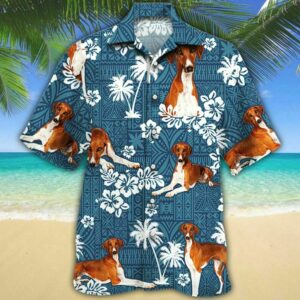 Azawakh Dog Lovers Blue Tribal Hawaiian Shirt