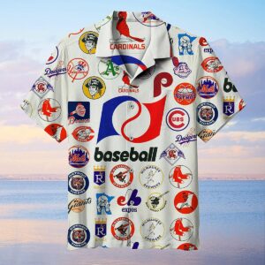 Baseball League Retro Hawaiian Shirt