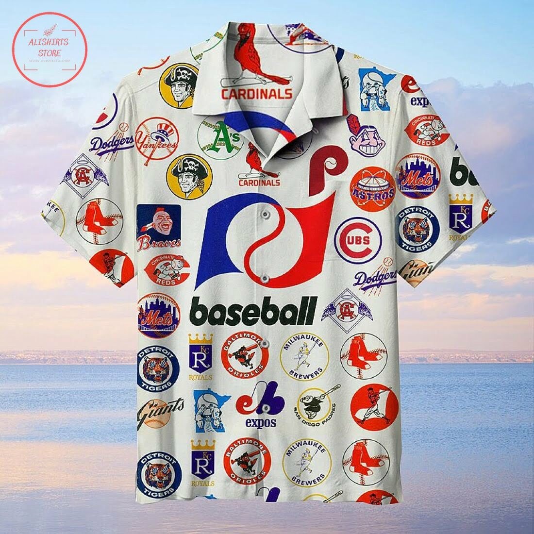 Baseball League Retro Hawaiian Shirt