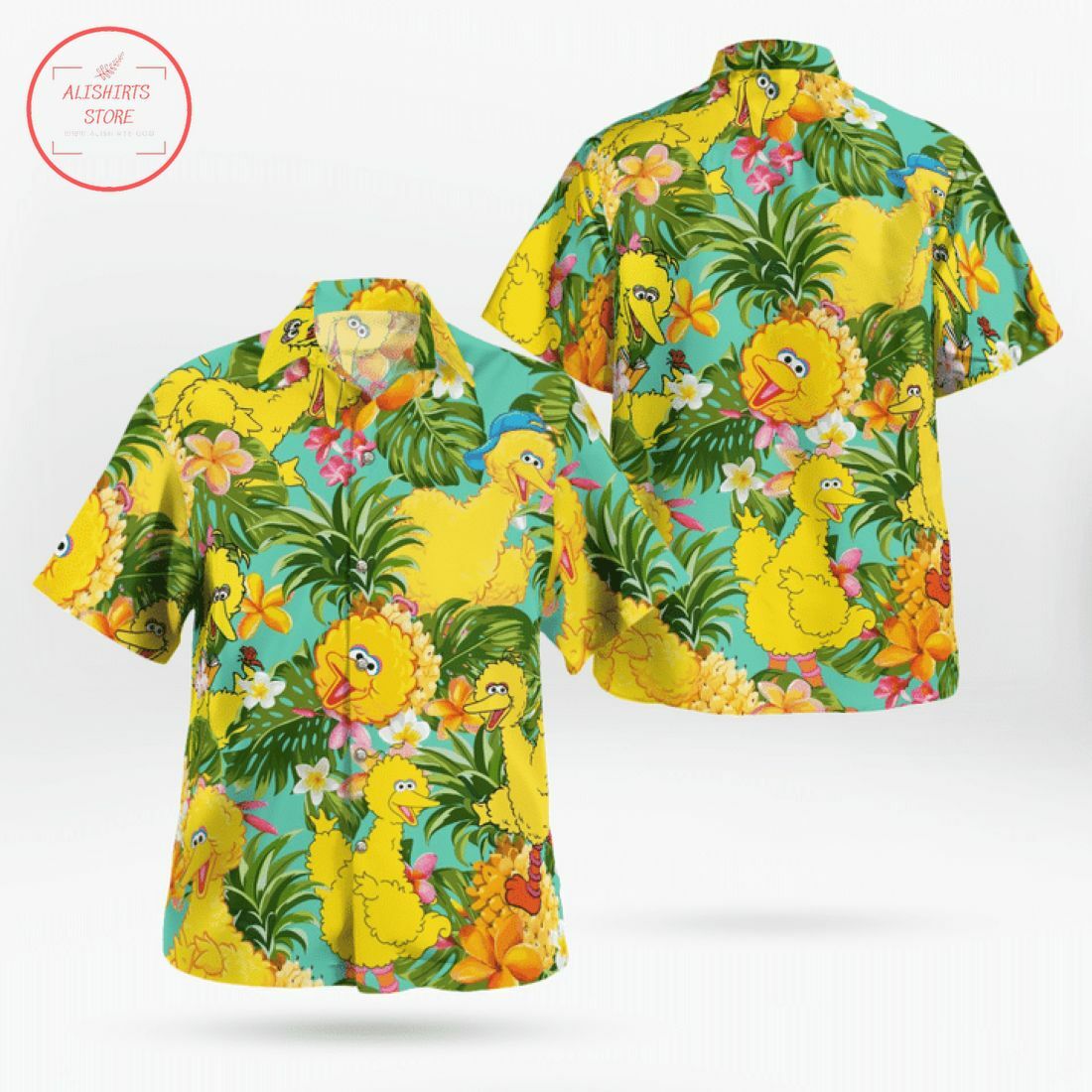 Big Bird Tropical Hawaiian Shirt Beach Outfit Summer