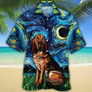 Bloodhound Dog Lovers Night Hawaiian Shirt