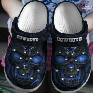 Blue Dallas Cowboys Skull Crocs Shoes JS