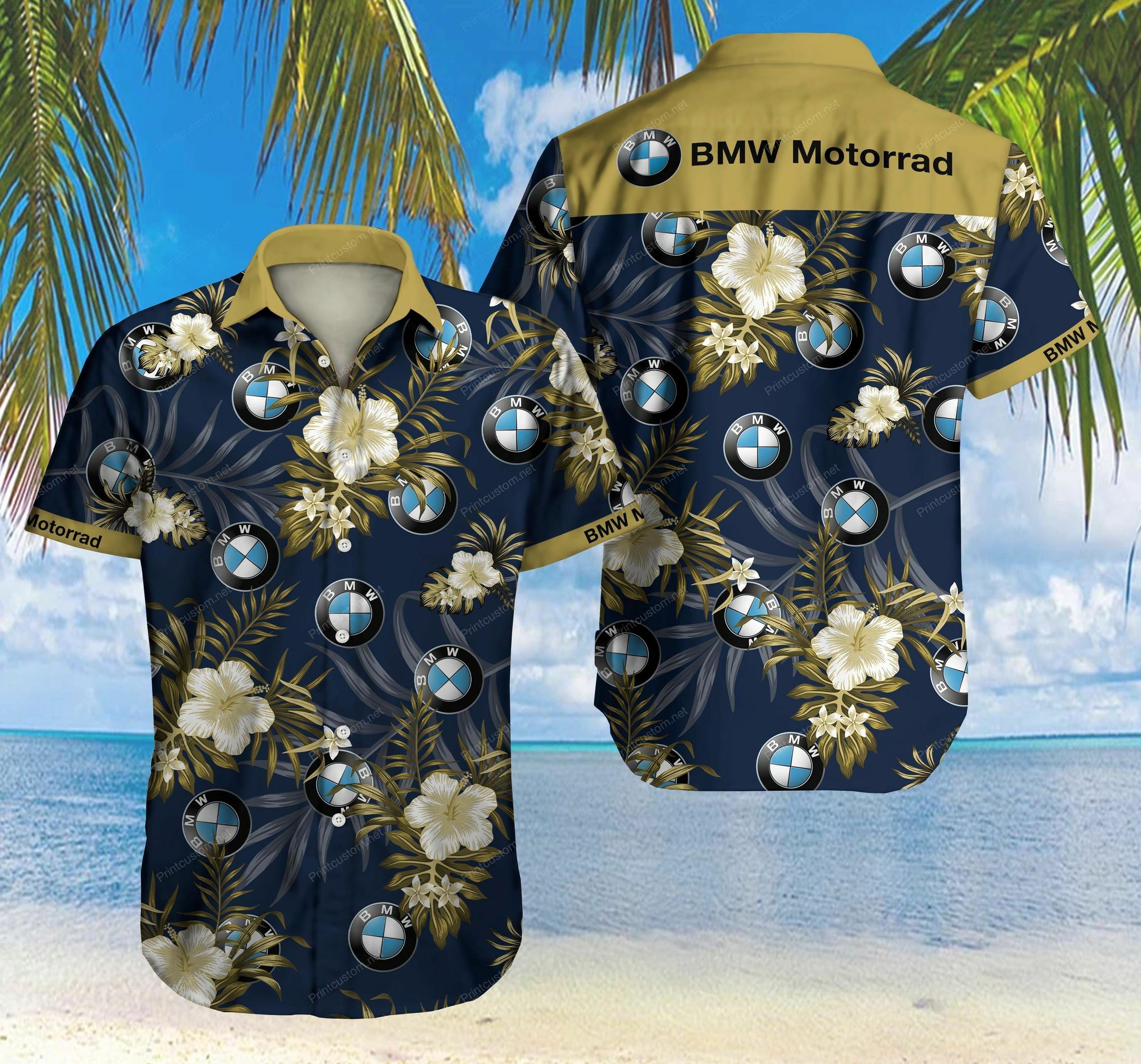 Bmw Motorrad Floral Hawaiian Shirt