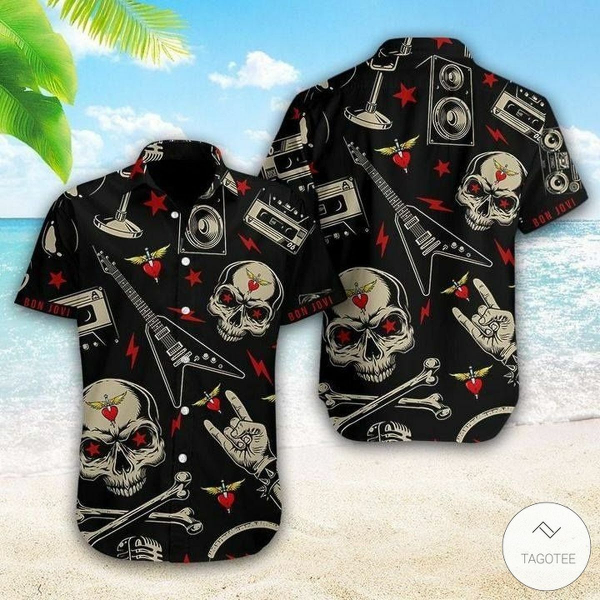 Bon Jovi Hawaiian Shirt Outfit Beach Summer
