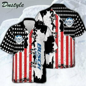 Busch Light American Flag Hawaiian Shirt