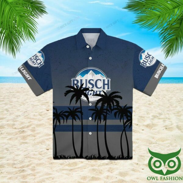 Busch Light Gradient Dark Blue Gray Hawaiian Shirt