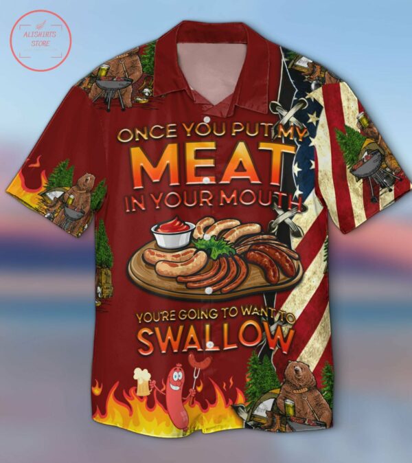 Camping Put My Meat Want To Swallow Hawaiian Shirt