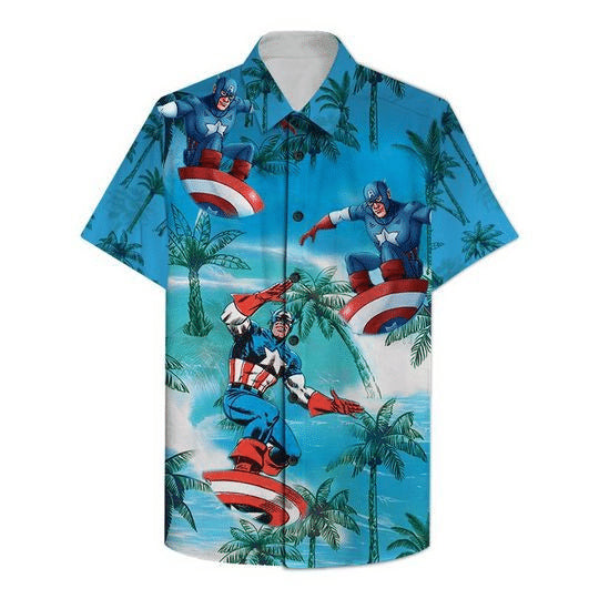 Caption American Surfing Hawaiian Shirt