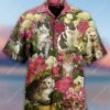 Cats In Peony Garden Hawaiian Shirt