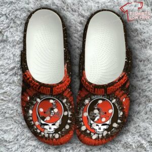 Cleveland Browns Grateful Dead Crocs Shoes OB