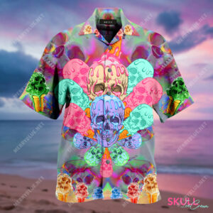 Cooling Skull Hawaiian Shirt Outfit Summer Beach