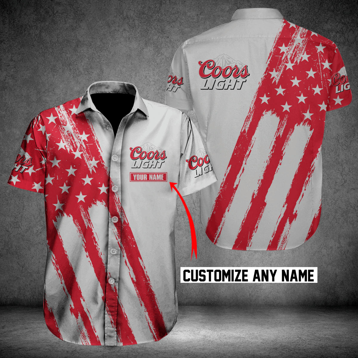 Coors Light American Flag Custom Hawaiian Shirt