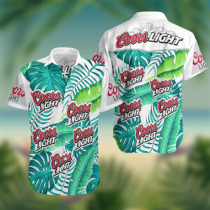 Coors Light Tropical Leafs Hawaiian Shirt