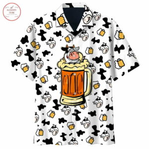 Cow And Beer Hawaiian Shirt Summer Beach Outfit