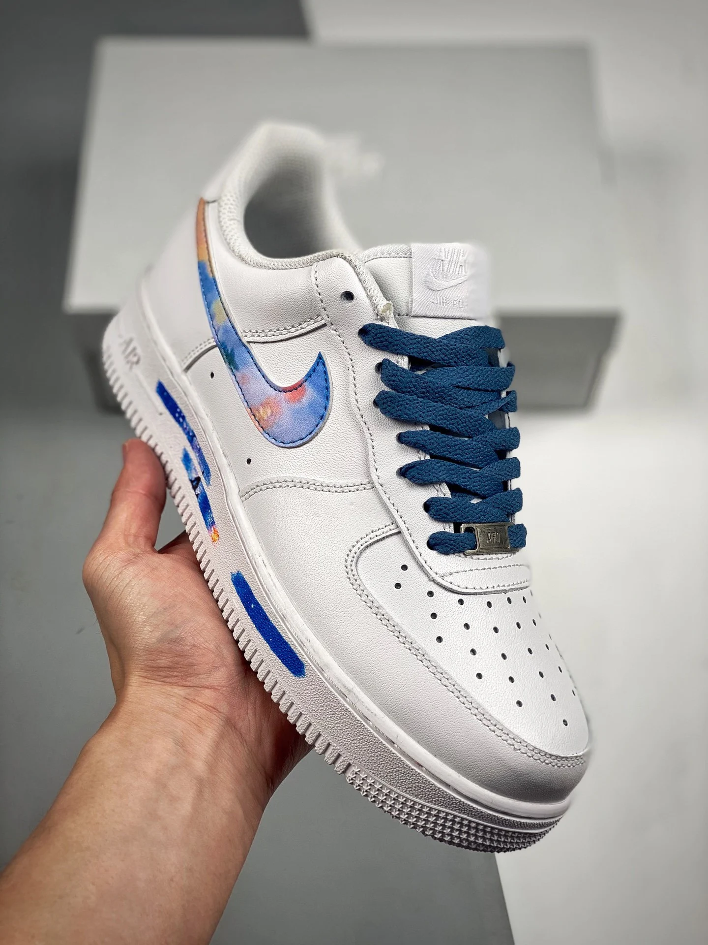 Custom Nike Air Force 1 Low White Blue For Sale