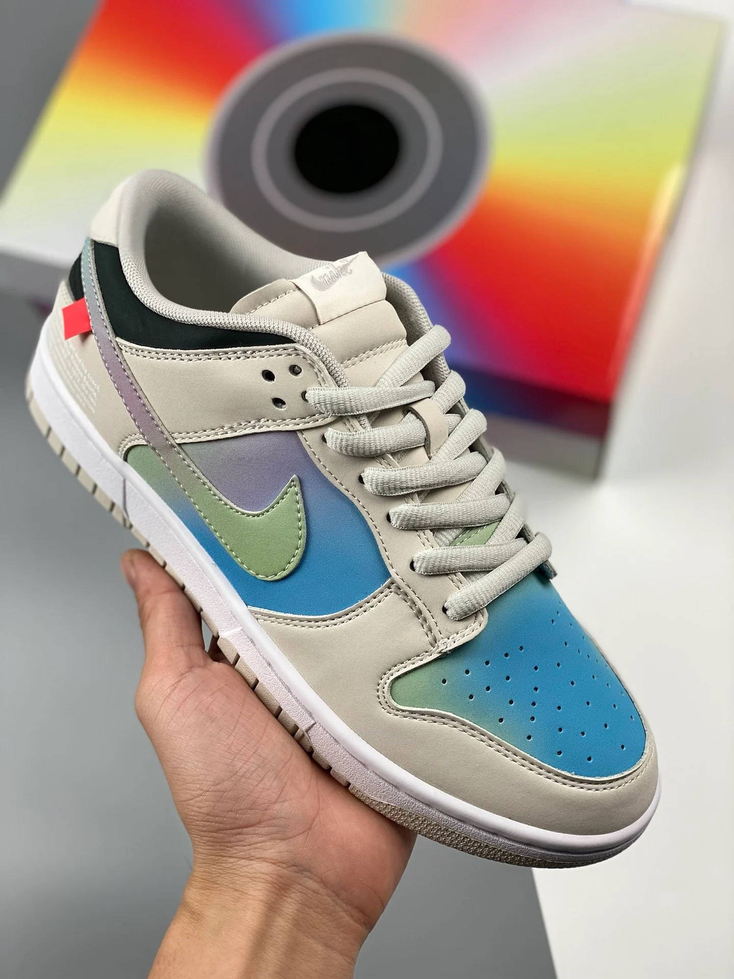 Custom Nike Dunk Low Wolf Grey Blue-Multi For Sale