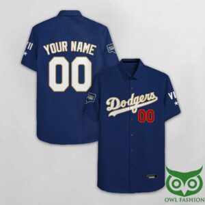 Los Angeles Dodgers Dark Blue Hawaiian Shirt