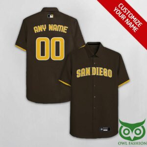 San Diego Padres Brown Yellow Hawaiian Shirt