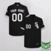 Customized Chicago White Sox Black With White Team Hawaiian Shirt