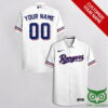 Customized Texas Rangers White With Blue Cassette Hawaiian Shirt