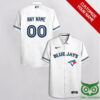 Customized Toronto Blue Jays White With Sapphire Blue Cassette Hawaiian Shirt