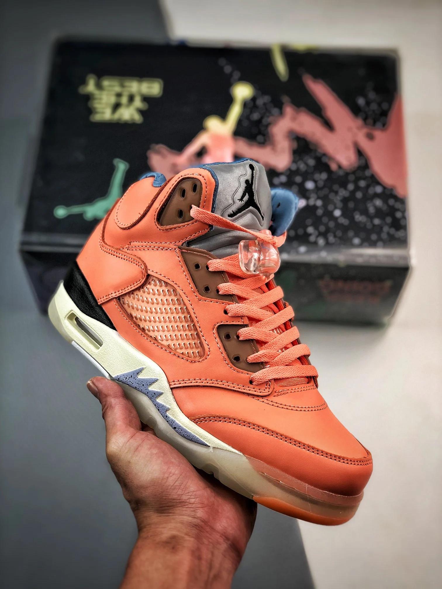 DJ Khaled x Air Jordan 5 Crimson Bliss Sail Leche Blue DV4982-641 For Sale