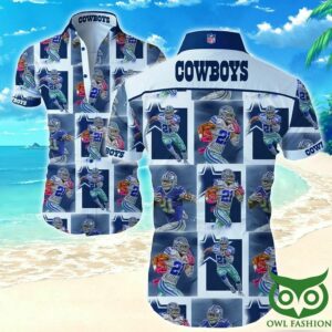 Dallas Cowboys Team Players Drawing Hawaiian Shirt