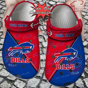 Football Buffalo Bills American Flag Breaking Wall Crocs Shoes BK