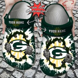 Football Green Bay Packers Hands Ripping Light Crocs Shoes RK