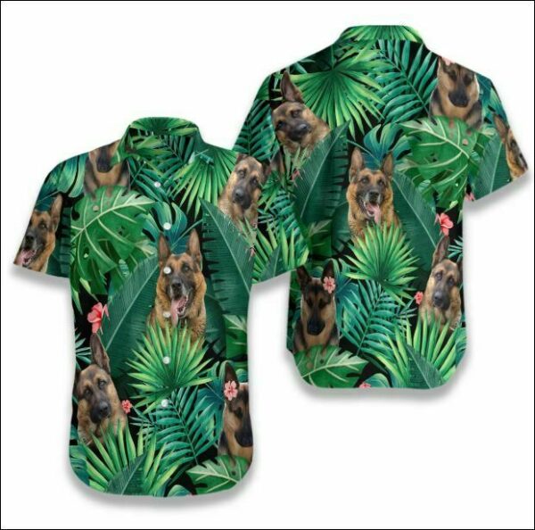 German Shepherd Tropical Hawaiian Shirt