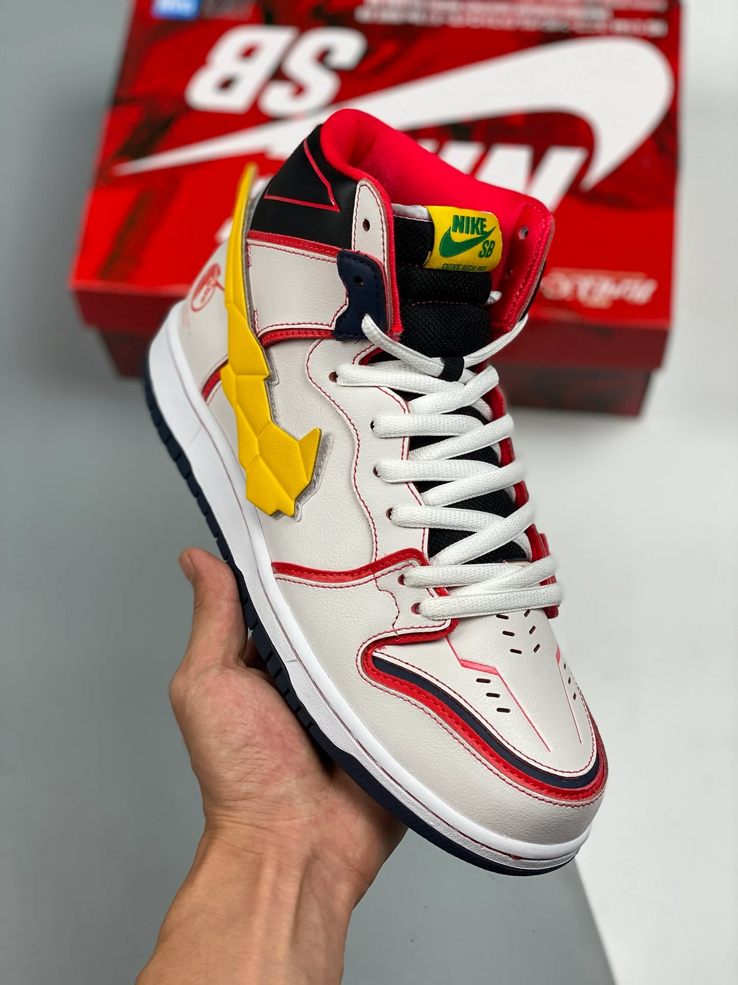 Gundam x Nike SB Dunk High Unicorn White Amarillo DH7717-100 For Sale