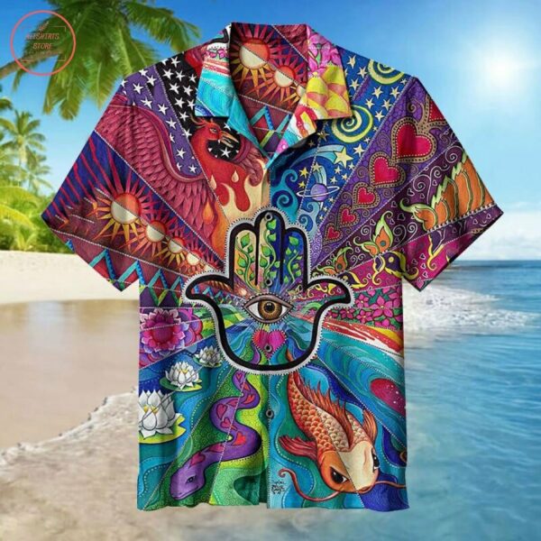 Hamsa Art Hawaiian Shirt Summer Beach Outfit
