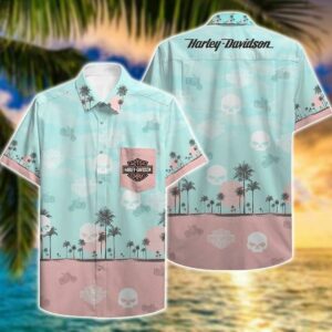 Harley Davidson Hawaiian Shirt Summer Beach Outfit