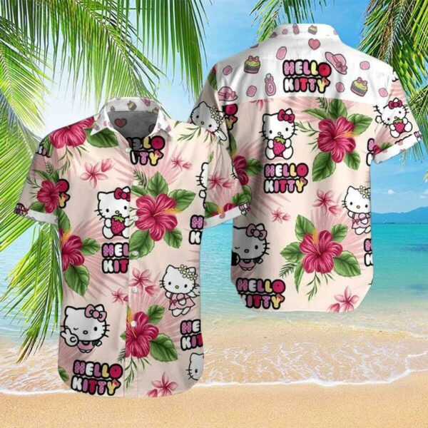 Hello Kitty Hawaiian Shirt Beach Summer Outfit