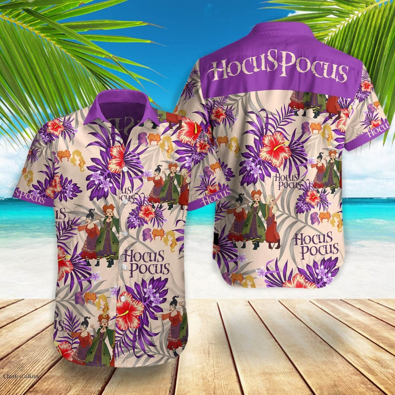 Hocus Pocus Witches Dn Cartoon For Men Hawaiian Shirt