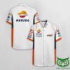 Honda Hrc'S Repsol Pull N Bear White And Orange Hawaiian Shirt
