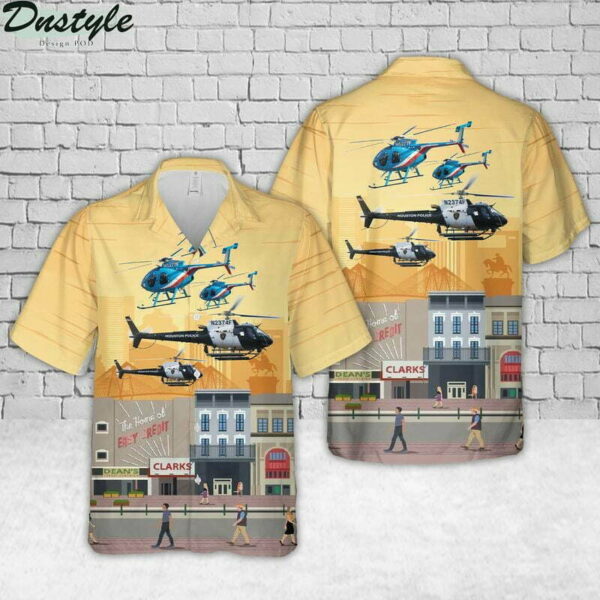 Houston Police Department Helicopter Hawaiian Shirt