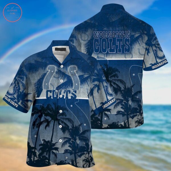 Indianapolis Colts Palm Hawaiian Shirt