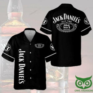 Jack Daniel'S Black And White Hawaiian Shirt