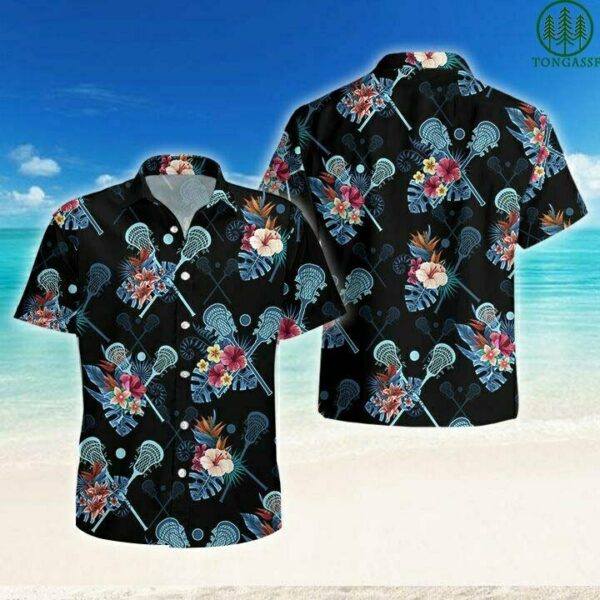 Lacrosse Tropical Flower Hawaiian Shirt