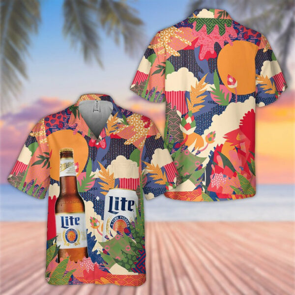 Miller Lite Colorful Hawaiian Shirt