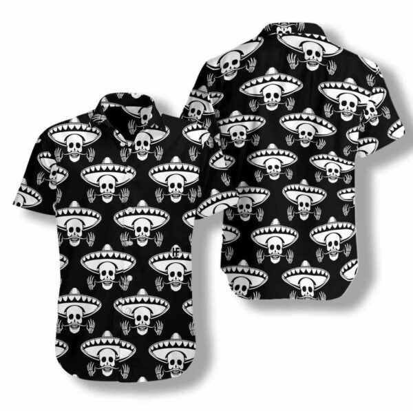 Mustache Skull Mexico For Men Custom Hawaiian Shirt
