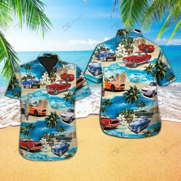 Mustang Car Hawaiian Shirt Beach Summer Outfit