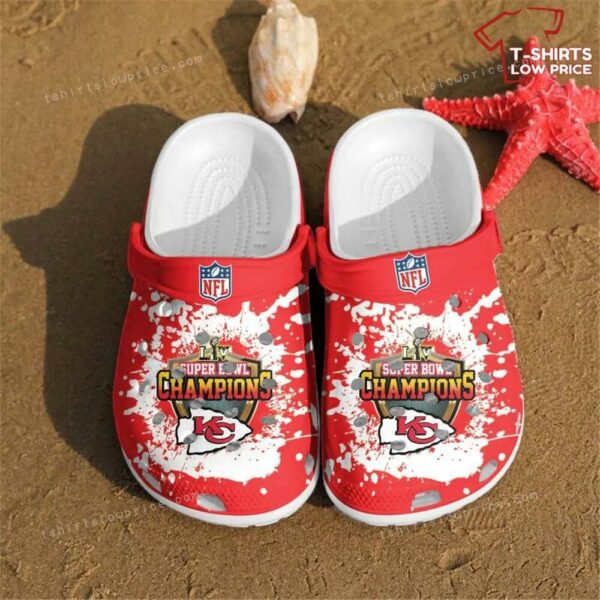 Nfl Football Kansas City Chiefs Crocs Shoes JR