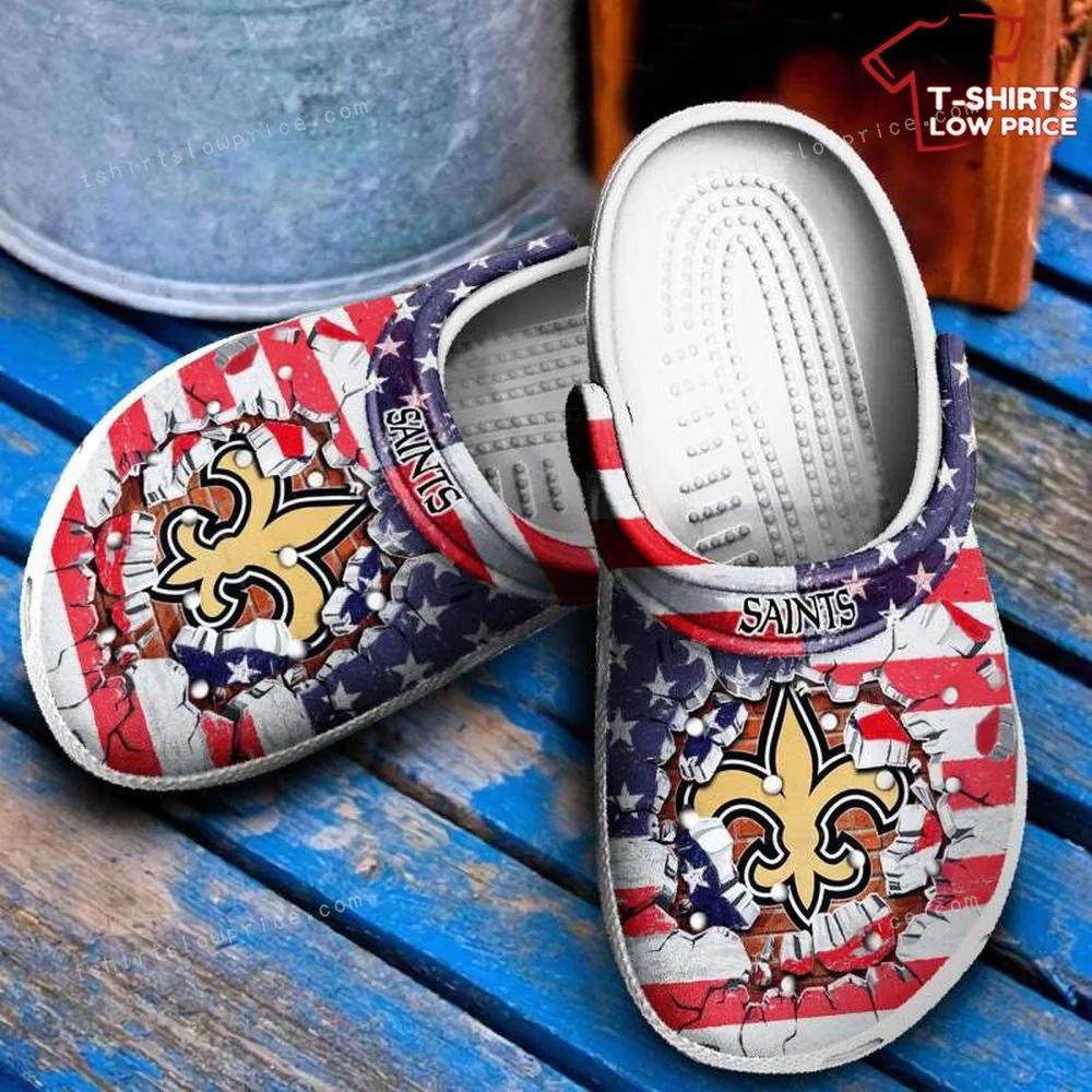 Nfl Football New Orleans Saints Crocs Shoes PZ