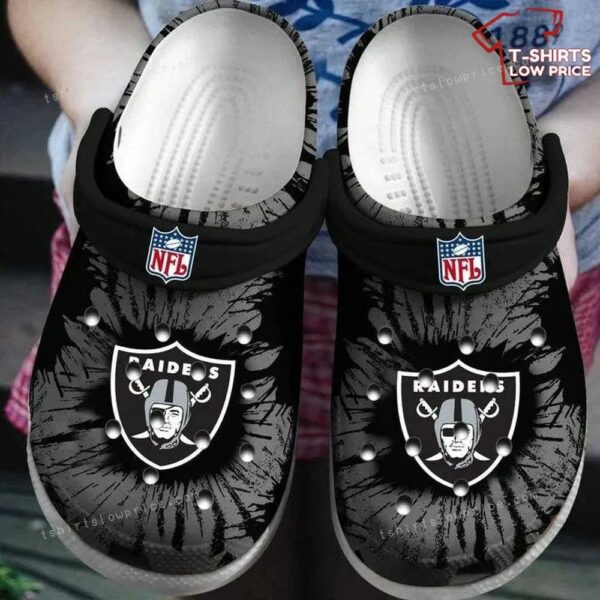 Nfl Las Vegas Raiders Football Crocs Shoes VG